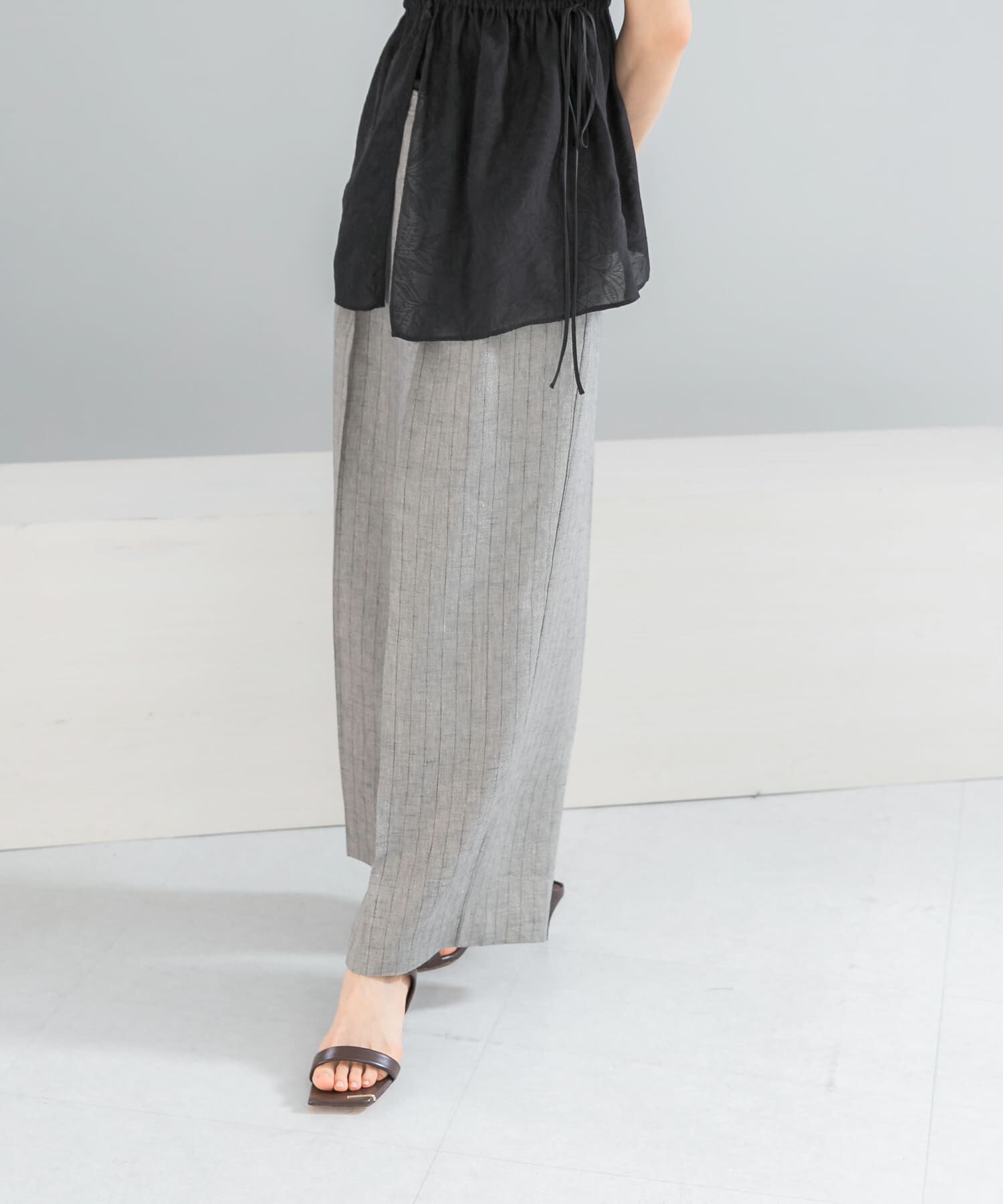 URBAN RESEARCH ROSSO「ラメリネンストライプワイドパンツ」|その他|