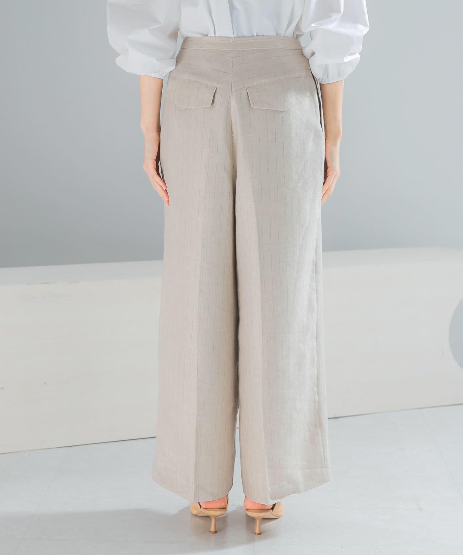 URBAN RESEARCH ROSSO「ラメリネンストライプワイドパンツ」|その他|