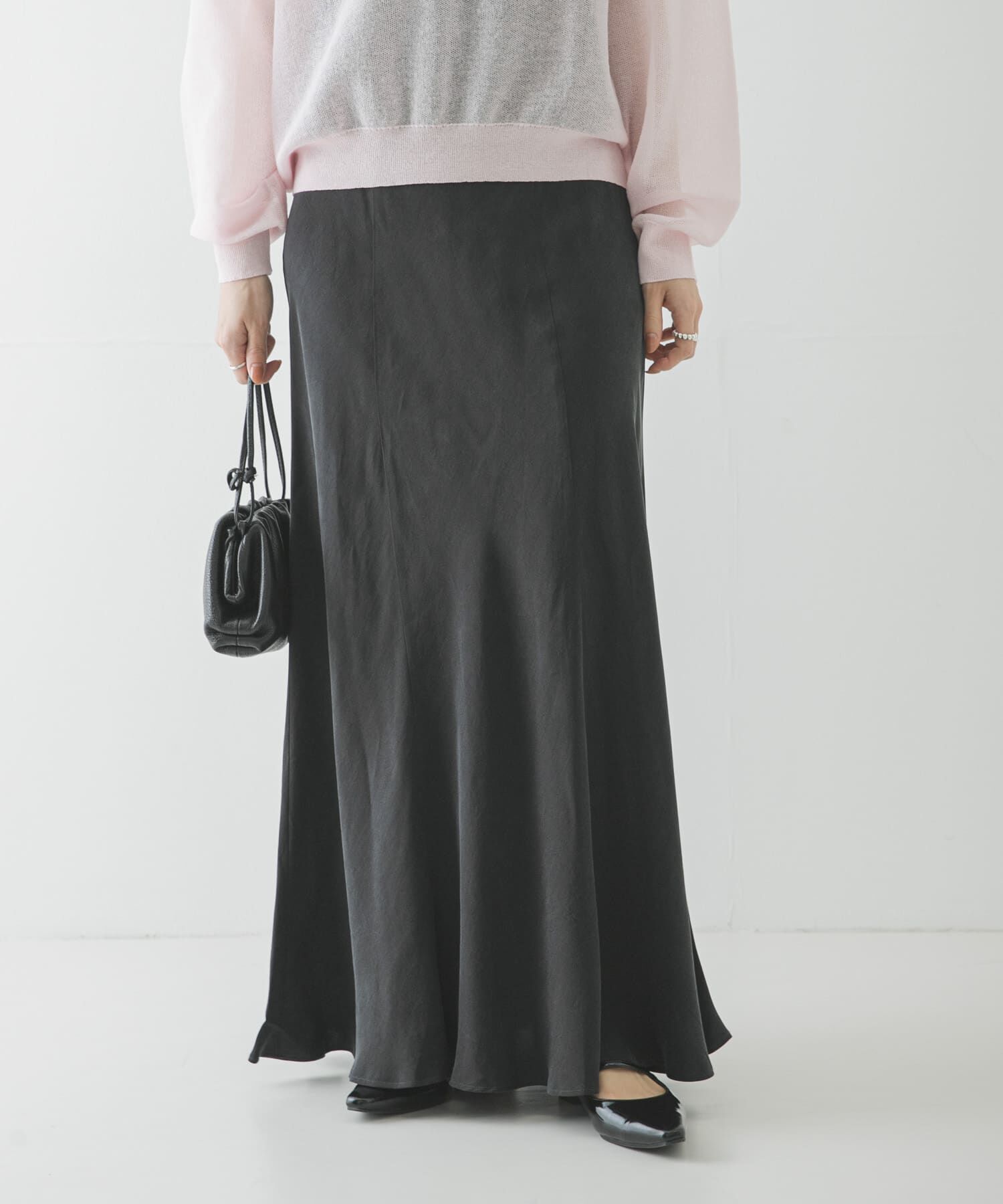 URBAN RESEARCH「キュプラバイアススカート」|スカート|チャコールグレー