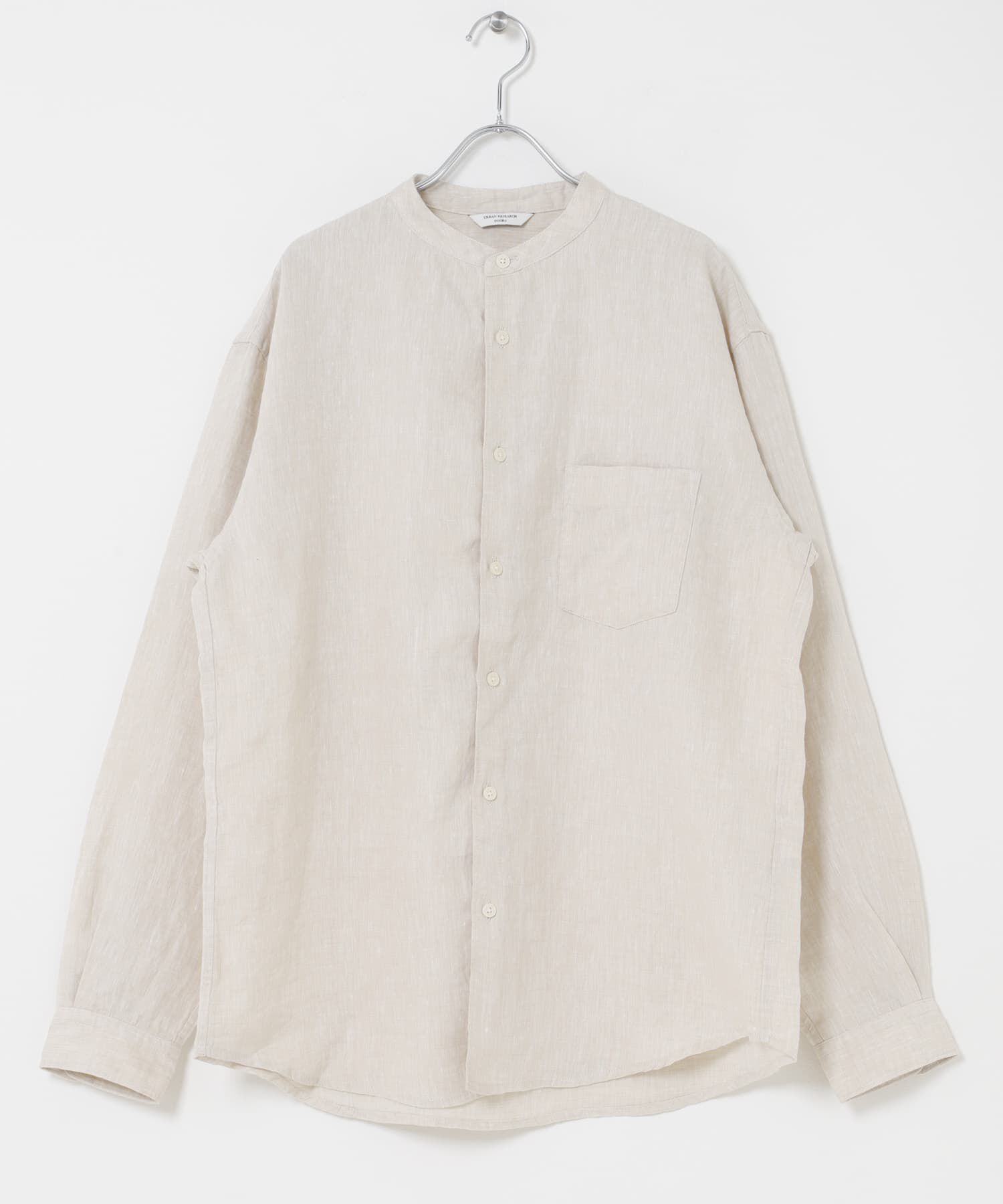 URBAN RESEARCH DOORS「シルケットリネン バンドカラーロングスリーブシャツ」|シャツ・ブラウス|