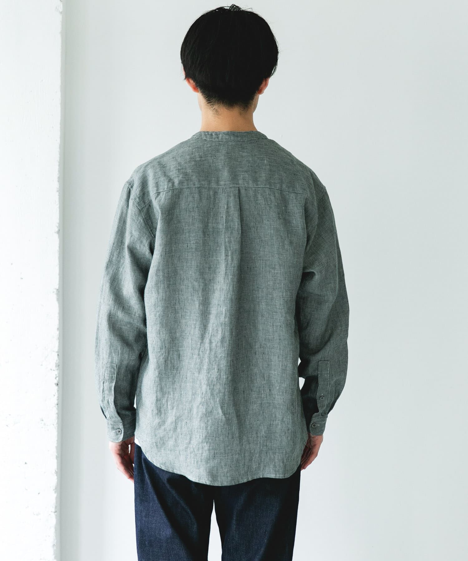 URBAN RESEARCH DOORS「シルケットリネン バンドカラーロングスリーブシャツ」|シャツ・ブラウス|