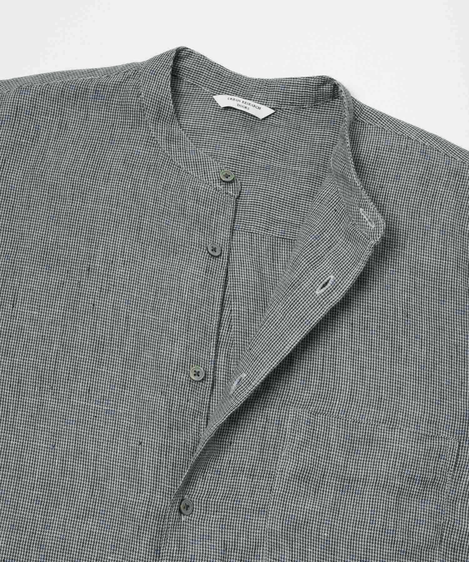 URBAN RESEARCH DOORS「シルケットリネン バンドカラーロングスリーブシャツ」|シャツ・ブラウス|