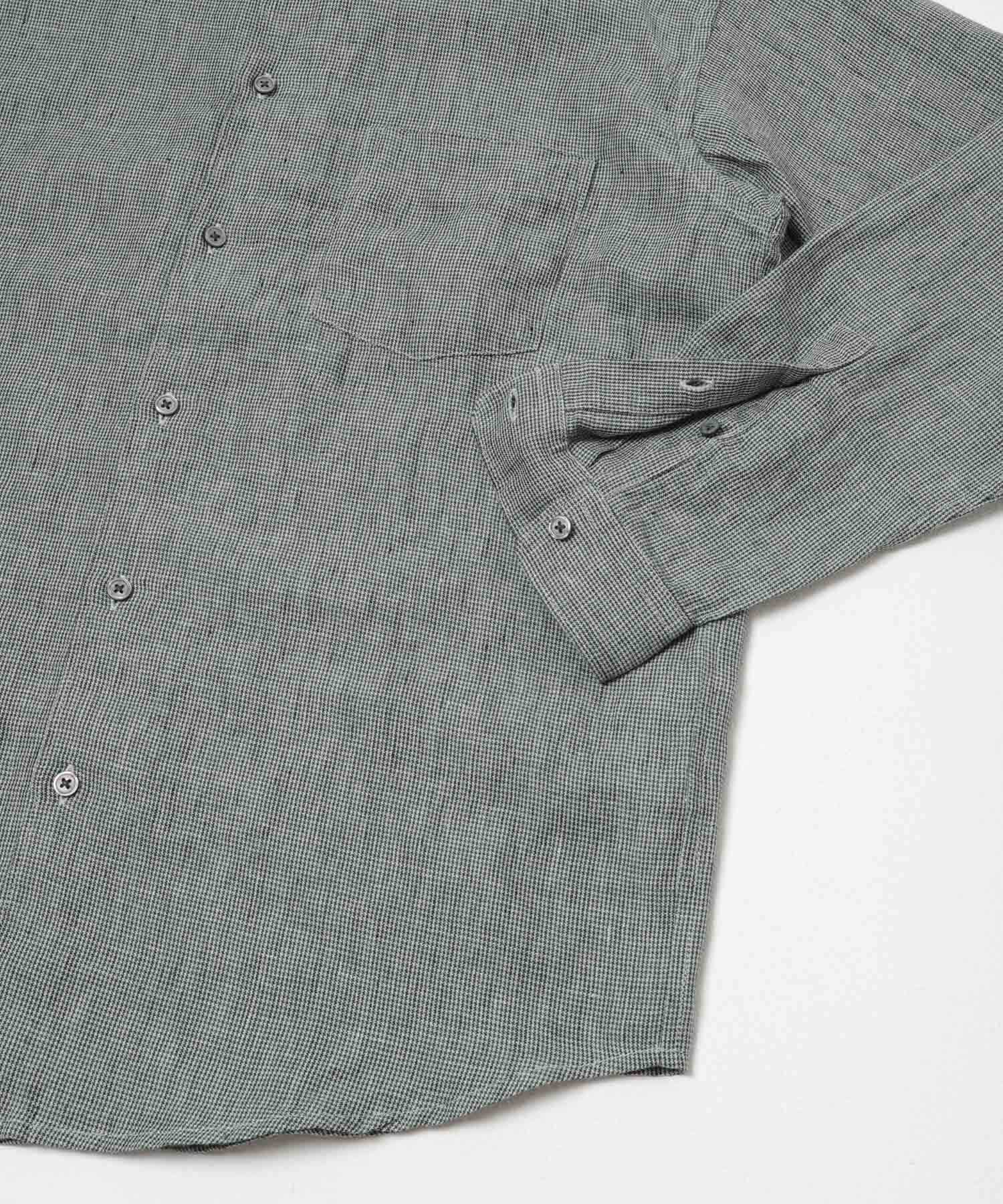 URBAN RESEARCH DOORS「シルケットリネン バンドカラーロングスリーブシャツ」|シャツ・ブラウス|