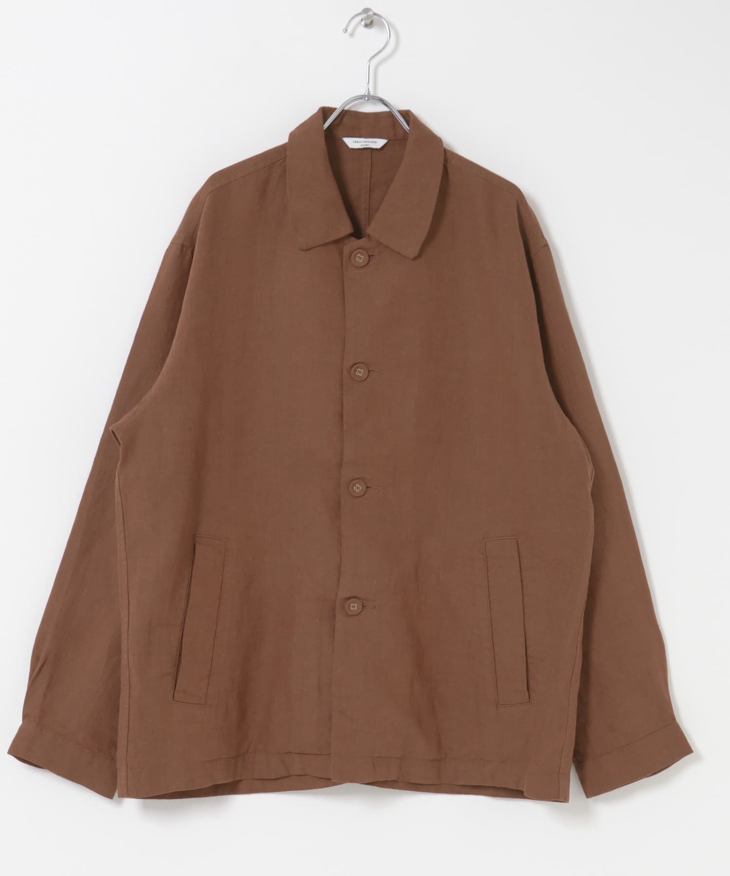 URBAN RESEARCH DOORS「シルケットリネン シャツジャケット」|ノーカラーコート|