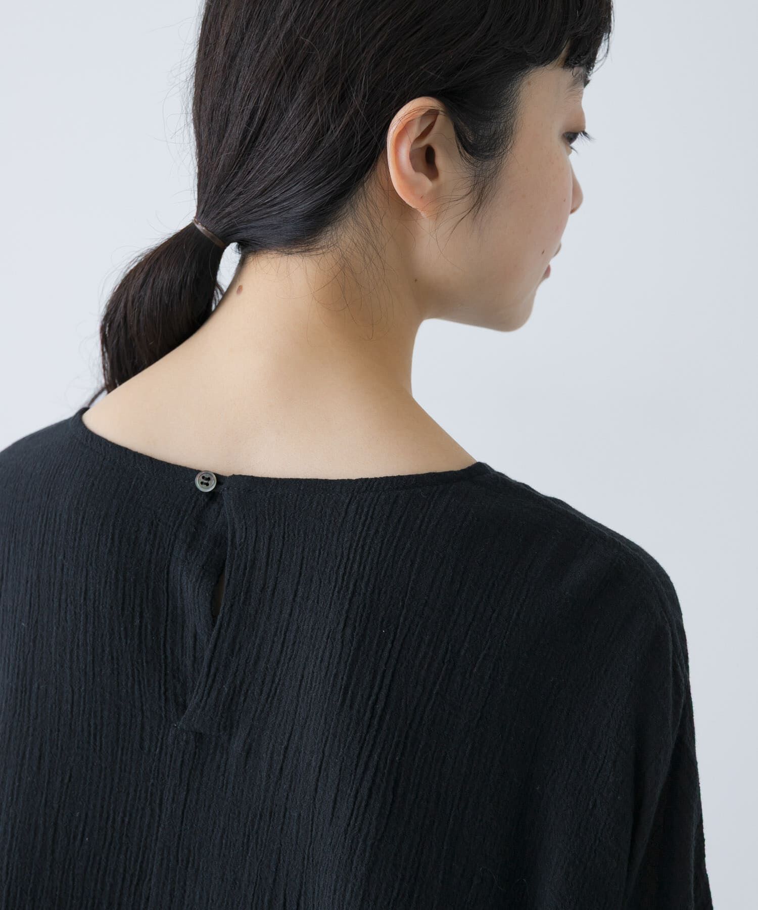 かぐれ「コットンクレープギャザーブラウス」|シャツ・ブラウス|