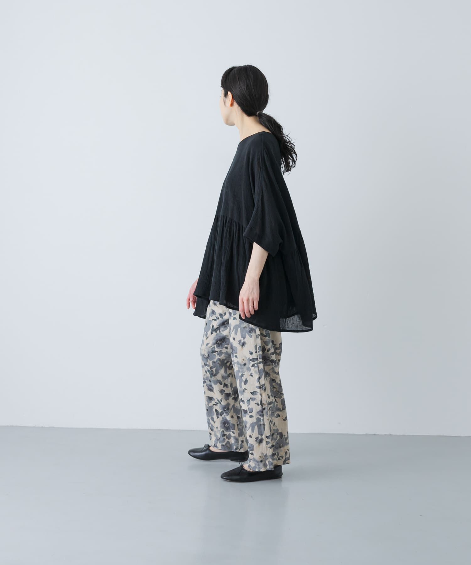 かぐれ「コットンクレープギャザーブラウス」|シャツ・ブラウス|