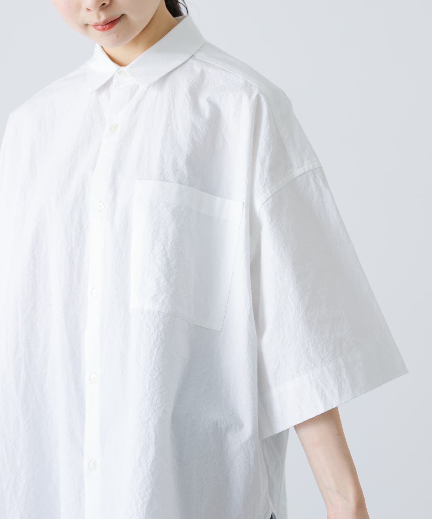かぐれ「ワイドハーフスリーブシャツ」|シャツ・ブラウス|