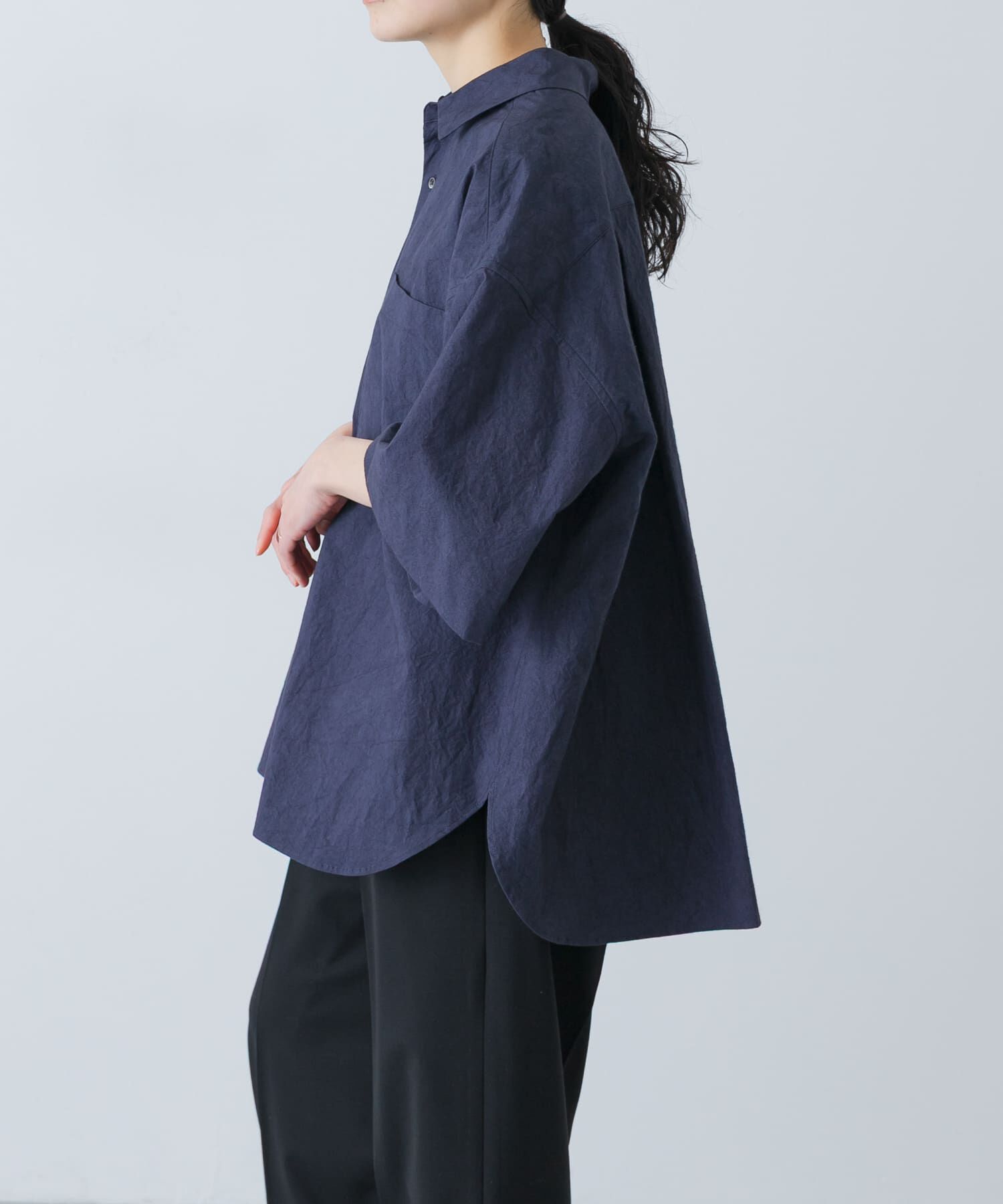 かぐれ「ワイドハーフスリーブシャツ」|シャツ・ブラウス|