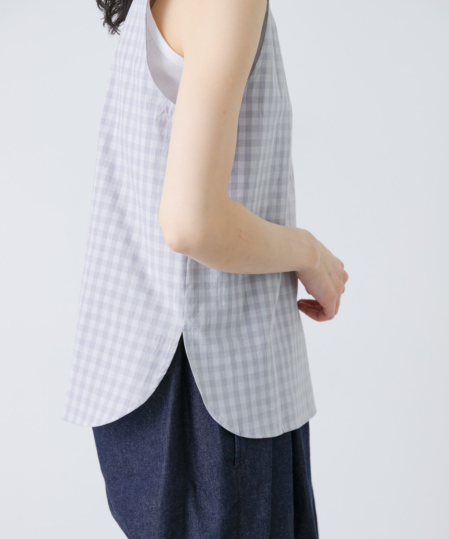 かぐれ「ギンガム2WAYブラウス」|シャツ・ブラウス|