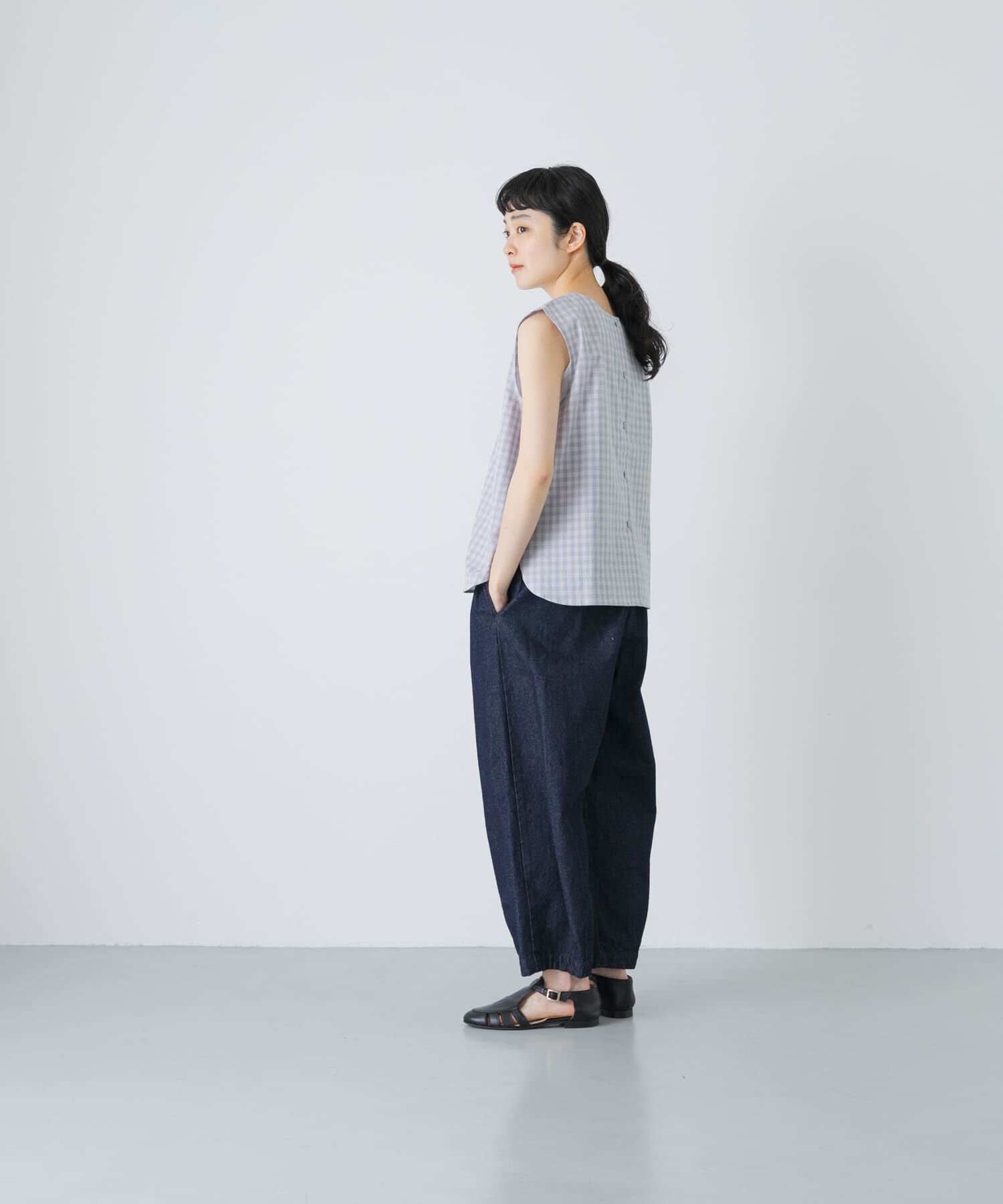 かぐれ「ギンガム2WAYブラウス」|シャツ・ブラウス|