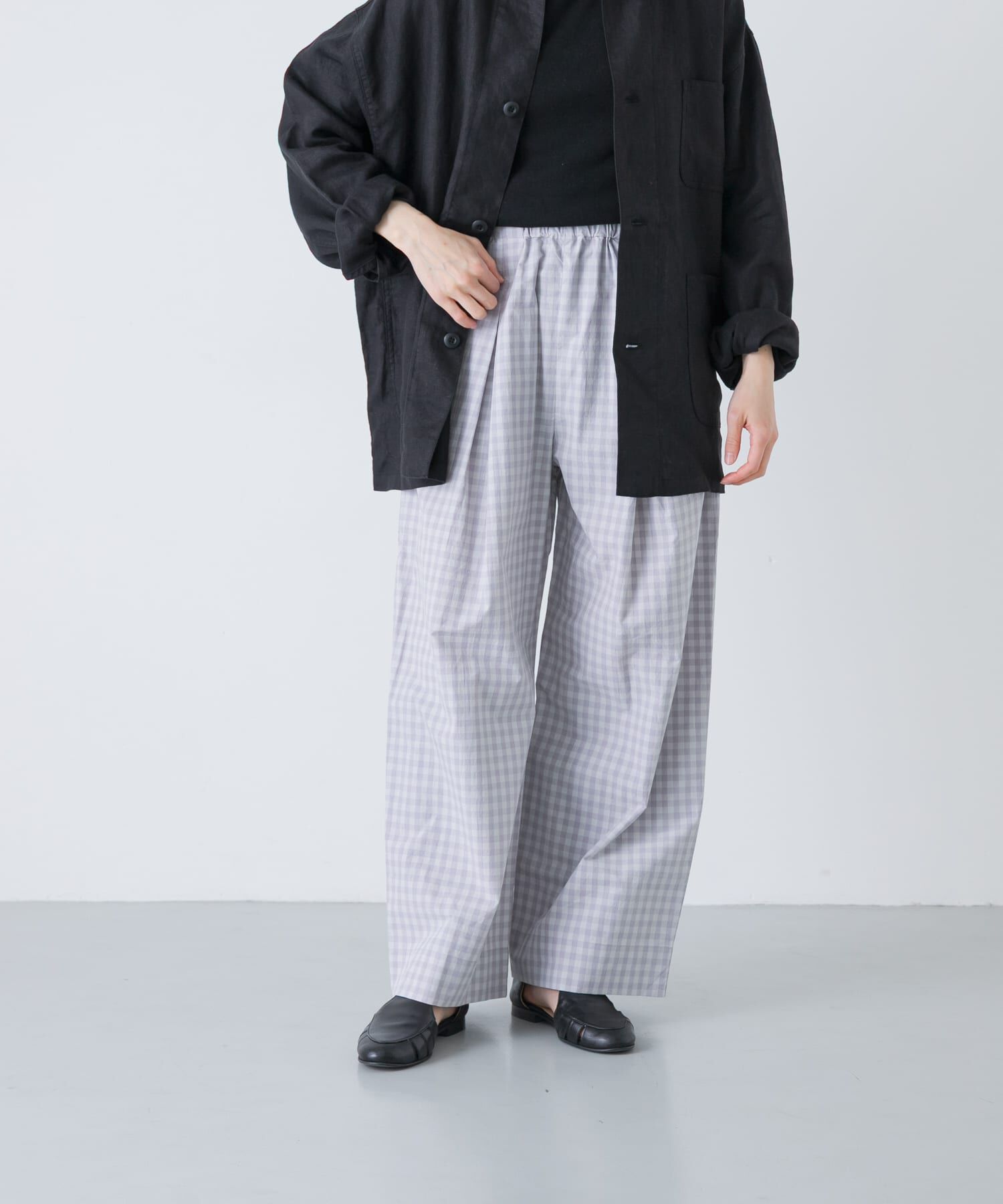 かぐれ「ギンガムタックワイドパンツ」|その他|