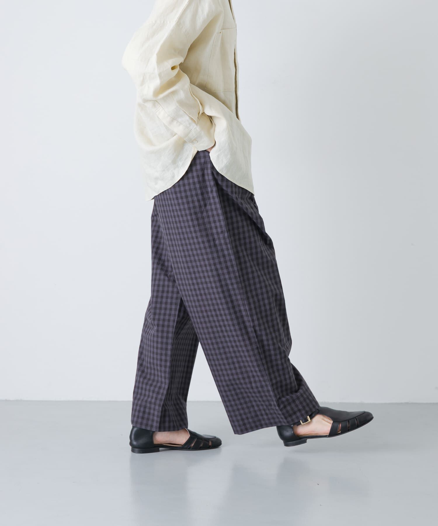 かぐれ「ギンガムタックワイドパンツ」|その他|