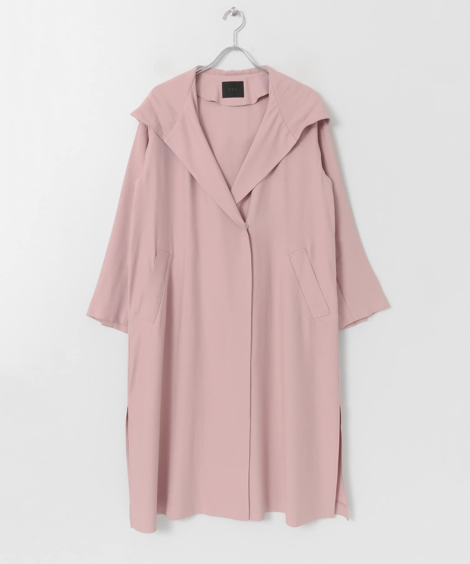  「レイヤードフーディーコート」|ノーカラーコート|