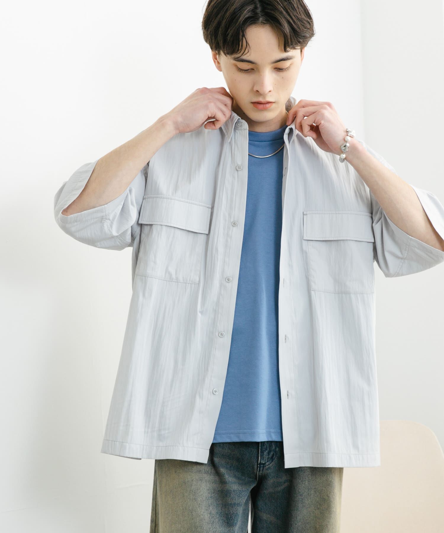 SENSE OF PLACE by URBAN RESEARCH「ワッシャーナイロンショートスリーブシャツ」|シャツ・ブラウス|