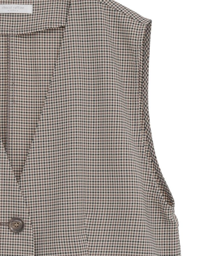 Green Parks「ノースリーブチェックジレ」|ベスト・ジレ|