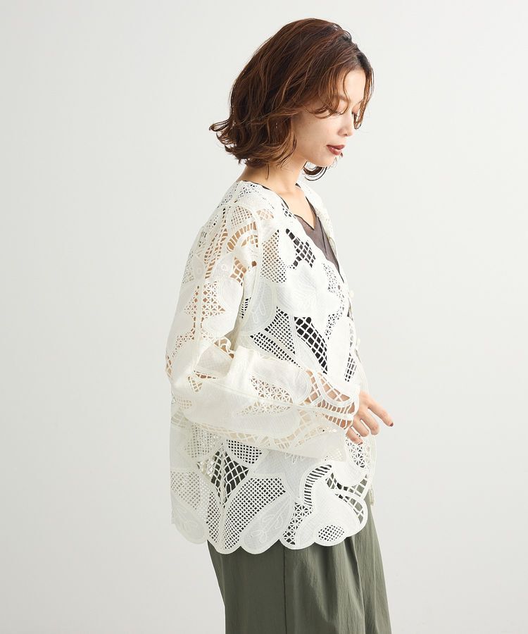 Green Parks「・ELENCARE DUE レーシーカーディガン」|カーディガン|Ivory