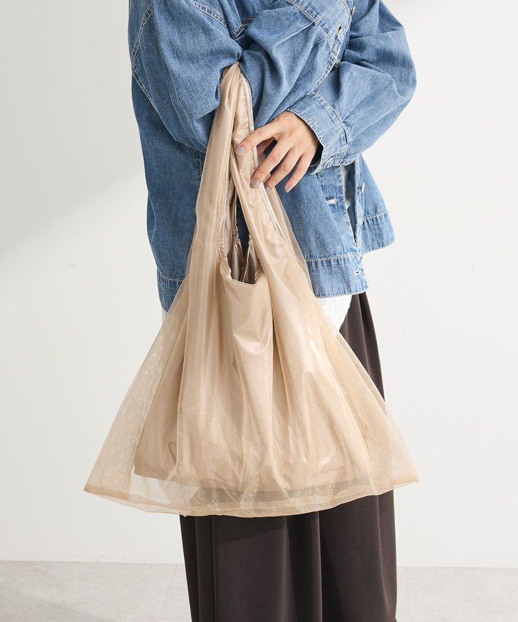 Green Parks「チュールレイヤードポケッタブルバッグ」|ショルダー・メッセンジャー|Beige