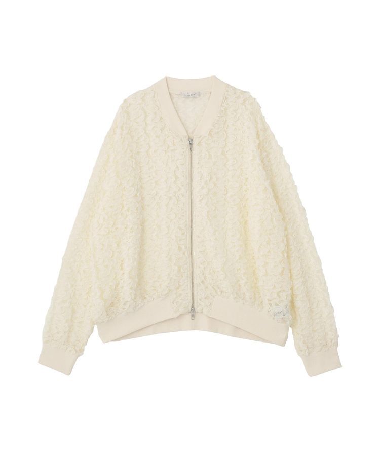 Green Parks「フラワー柄チュールブルゾン」|ブルゾン・スタジャン|