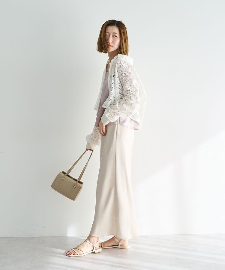 YECCA VECCA「サテンフレアスカート」|フレア|