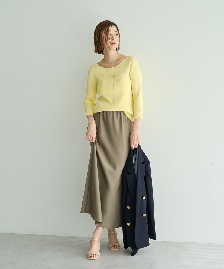 YECCA VECCA「サテンフレアスカート」|フレア|