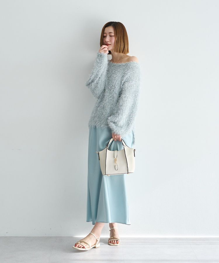 YECCA VECCA「サテンフレアスカート」|フレア|