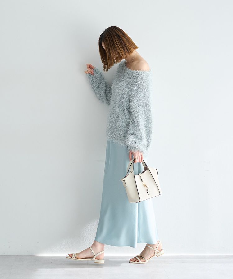 YECCA VECCA「サテンフレアスカート」|フレア|