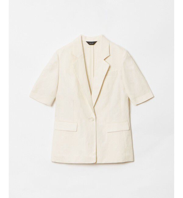 allureville「【セットアップ対応可能】リネンコンシャークスキンハーフスリーブジャケット」|テーラードジャケット|