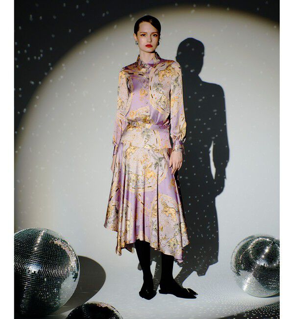 LOULOU WILLOUGHBY「【LOULOU WILLOUGHBY】ホロスコーププリントフレアスカート」|フレア|