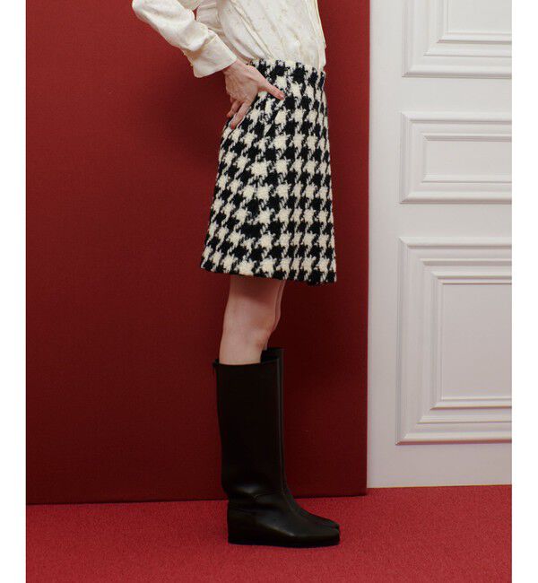 LOULOU WILLOUGHBY「【LOULOU WILLOUGHBY】ロービング千鳥タックミニスカート」|スカート|