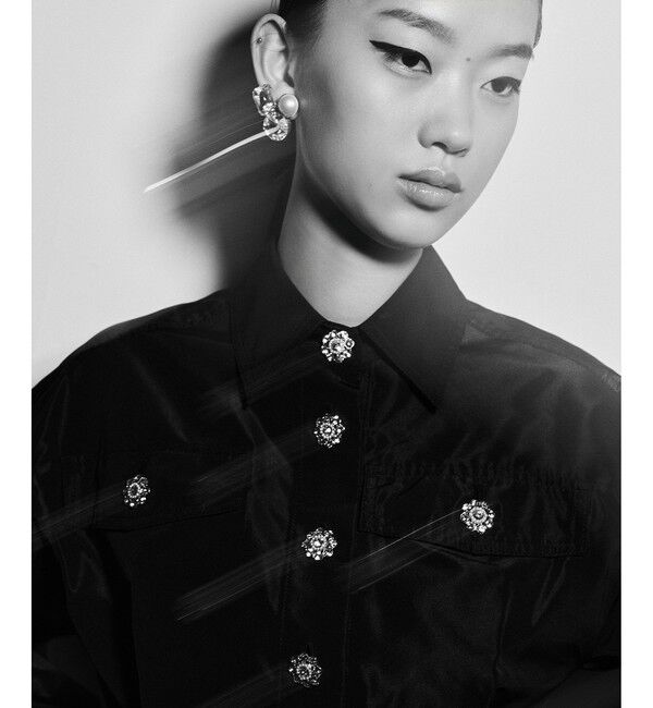 LOULOU WILLOUGHBY「【LOULOU WILLOUGHBY】タフタビジュー釦オールインワン」|オールインワン|