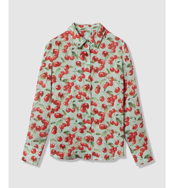 LOULOU WILLOUGHBY「WEB限定【LOULOU WILLOUGHBY】LISAチェリープリント ボウタイブラウス」|シャツ・ブラウス|