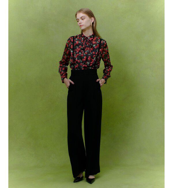 LOULOU WILLOUGHBY「WEB限定【LOULOU WILLOUGHBY】LISAチェリープリント ボウタイブラウス」|シャツ・ブラウス|