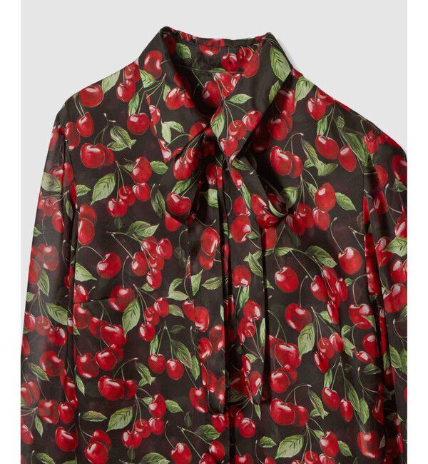 LOULOU WILLOUGHBY「WEB限定【LOULOU WILLOUGHBY】LISAチェリープリント ボウタイブラウス」|シャツ・ブラウス|