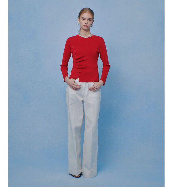 LOULOU WILLOUGHBY「【LOULOU WILLOUGHBY】ドレープアシメプルオーバー」|ニット・セーター|