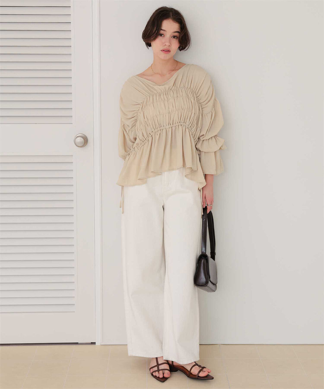 titivate「ｼｬｰﾘﾝｸﾞｷﾞｬｻﾞｰﾎﾞﾘｭｰﾑﾌﾞﾗｳｽ」|シャツ・ブラウス|