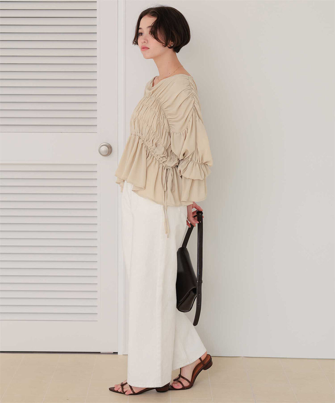 titivate「ｼｬｰﾘﾝｸﾞｷﾞｬｻﾞｰﾎﾞﾘｭｰﾑﾌﾞﾗｳｽ」|シャツ・ブラウス|