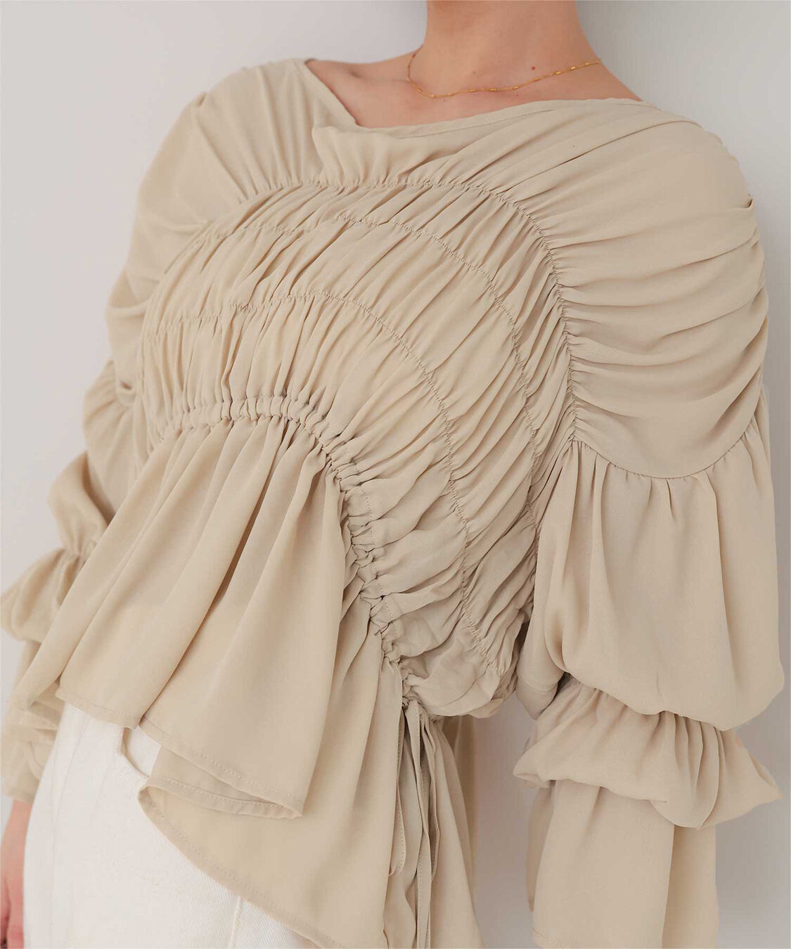 titivate「ｼｬｰﾘﾝｸﾞｷﾞｬｻﾞｰﾎﾞﾘｭｰﾑﾌﾞﾗｳｽ」|シャツ・ブラウス|