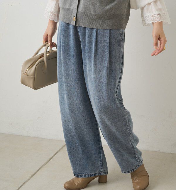  「リヨセル混デニムツータックイージーパンツ」|その他|