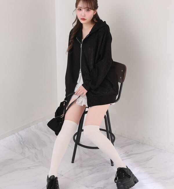  「ロゴグリッターパーカー」|プルオーバー|