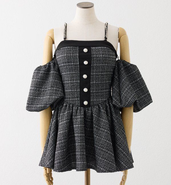  「swimwear/オフショルミニワンピース（2点セット)」|その他|ブラック