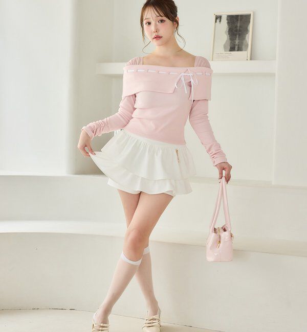  「チャーム付きティアードミニスカパン」|スカート|