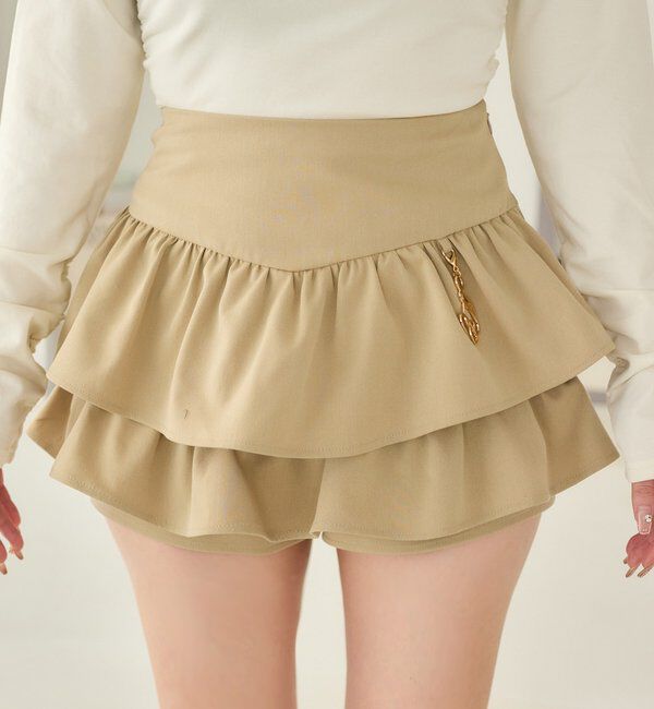  「チャーム付きティアードミニスカパン」|スカート|