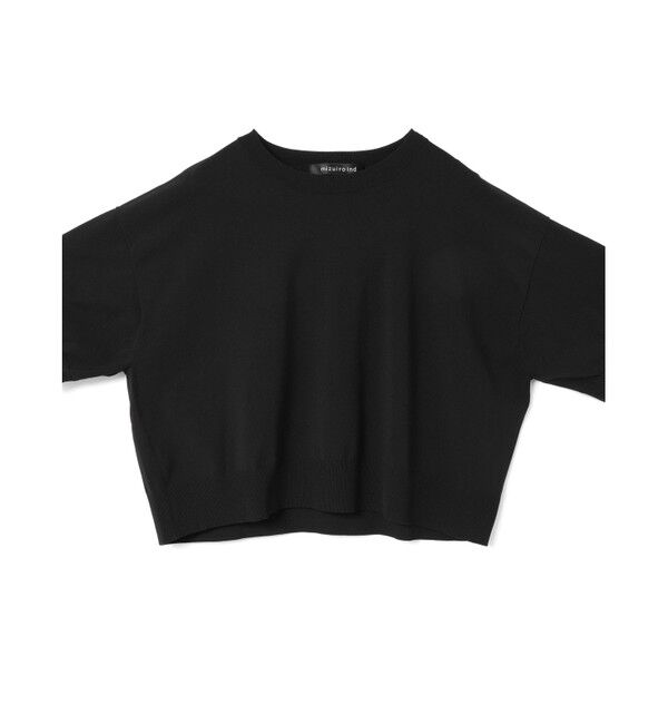 mizuiro ind「mizuiro ind クルーネックハーフスリーブプルオーバー」|ニット・セーター|