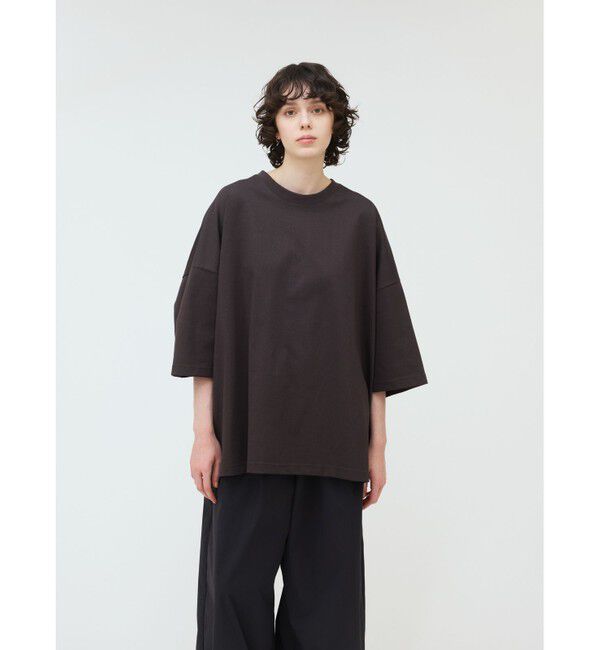 mizuiro ind「mizuiro ind クルーネックワイドチュニック」|Tシャツ・カットソー|グレー