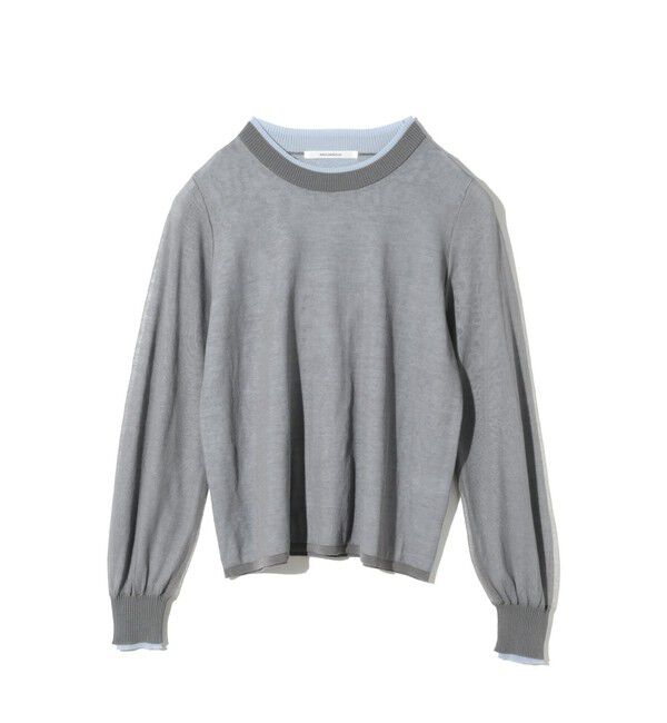 MIDIUMISOLID「MIDIUMISOLID for Ladies シアーレイヤードクルーネックプルオーバー」|Tシャツ・カットソー|