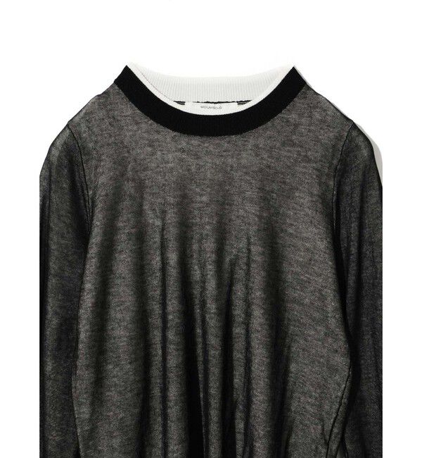 MIDIUMISOLID「MIDIUMISOLID for Ladies シアーレイヤードクルーネックプルオーバー」|Tシャツ・カットソー|