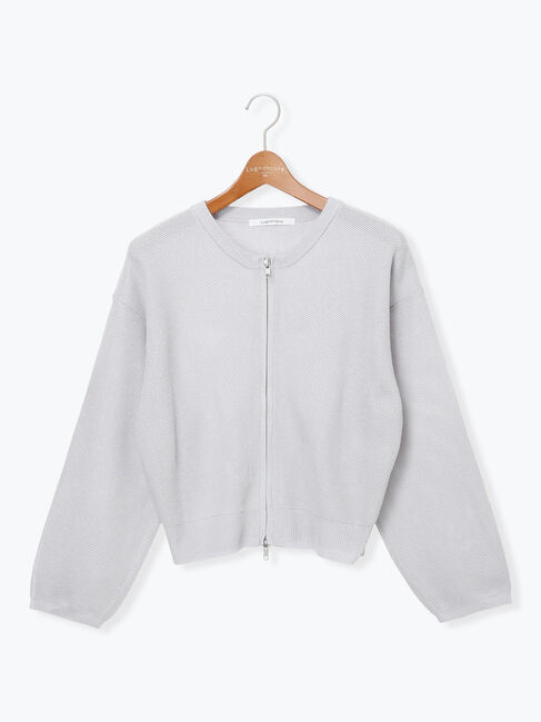 Lugnoncure「メッシュ編みWジップカーディガン」|カーディガン|