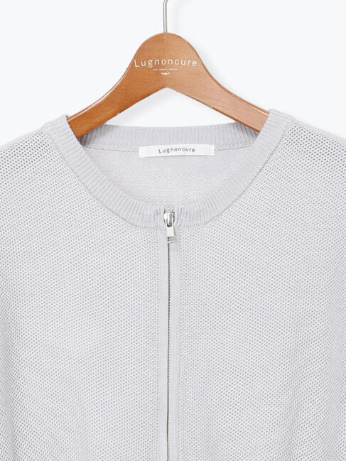 Lugnoncure「メッシュ編みWジップカーディガン」|カーディガン|