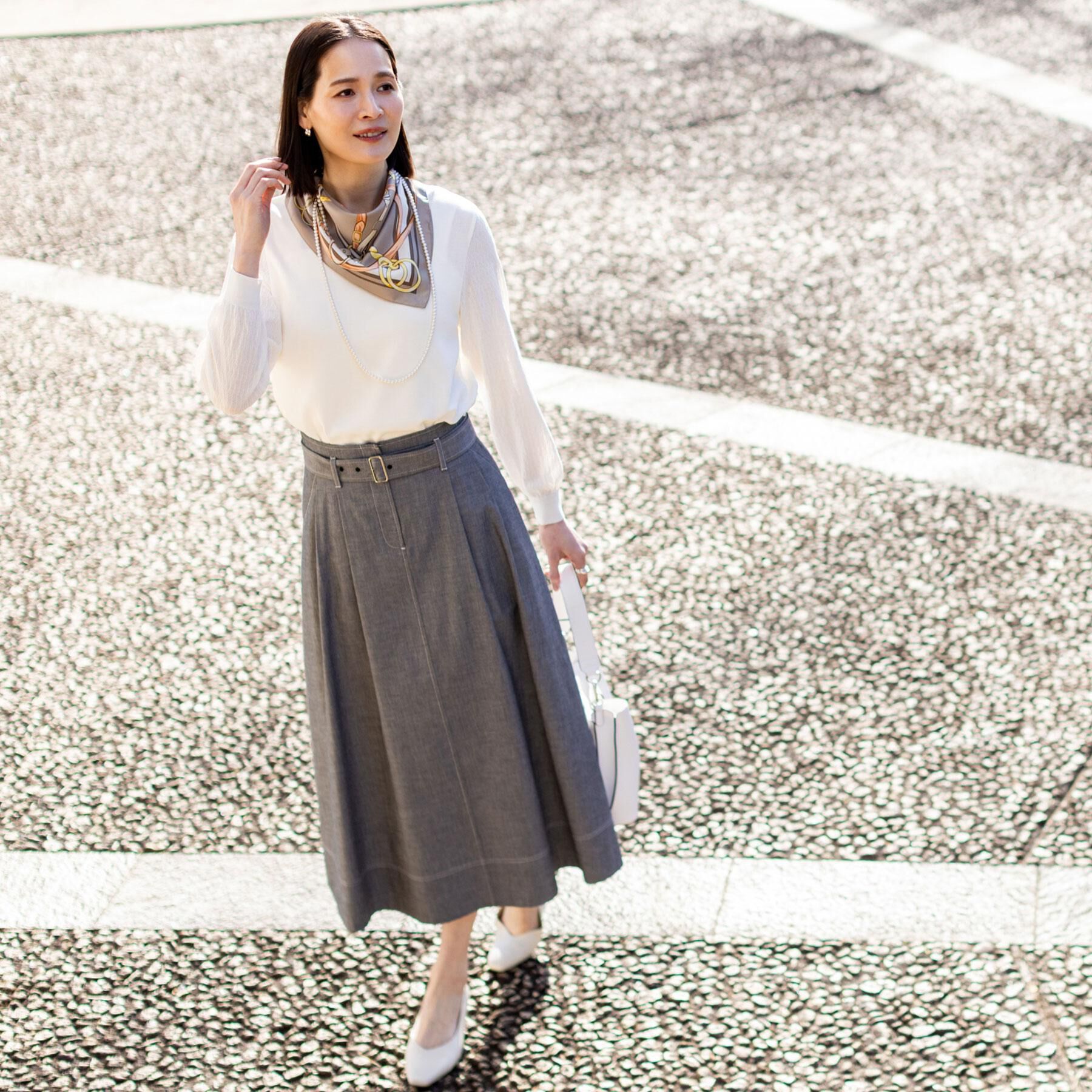 Reflect「ダンガリータックフレアスカート」|スカート|