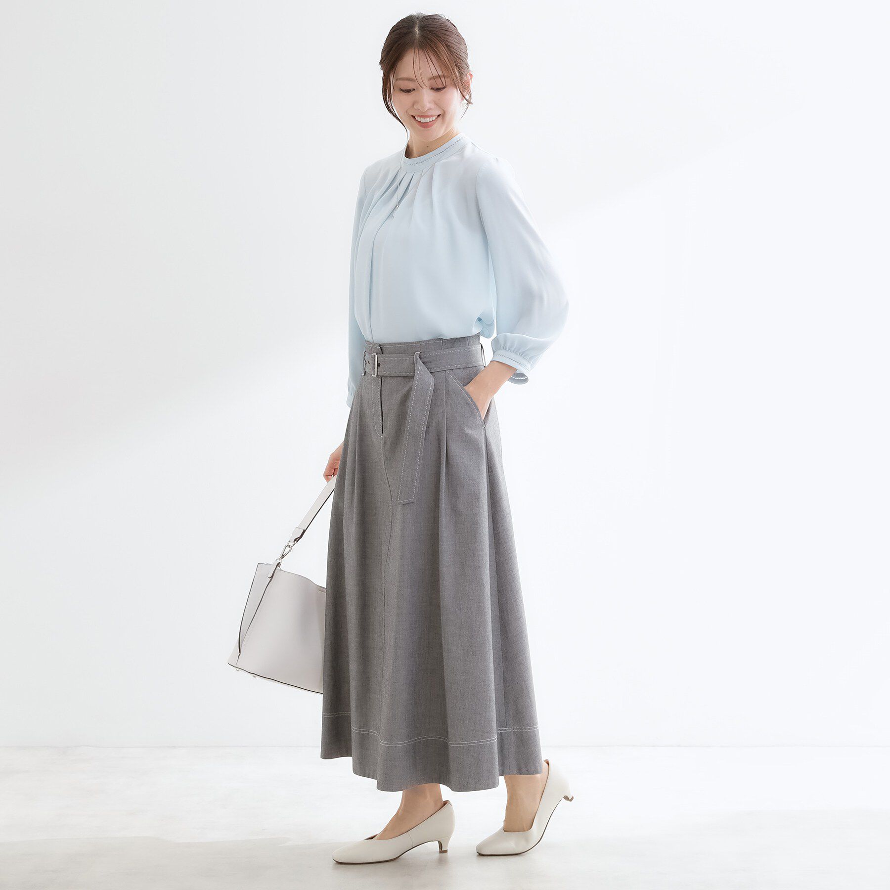 Reflect「ダンガリータックフレアスカート」|スカート|